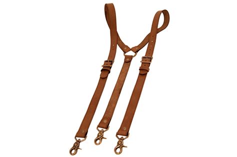 brown suspenders leather